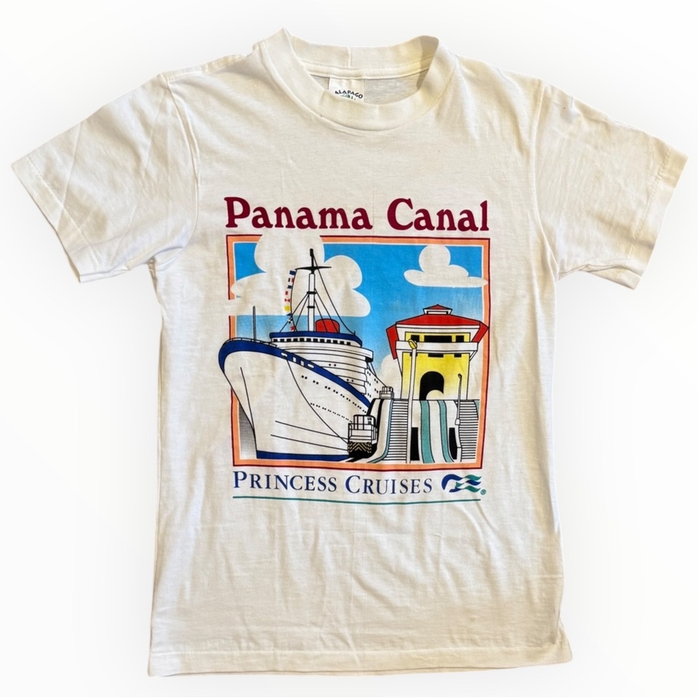 Vintage White Panama Canal Graphic T-Shirt